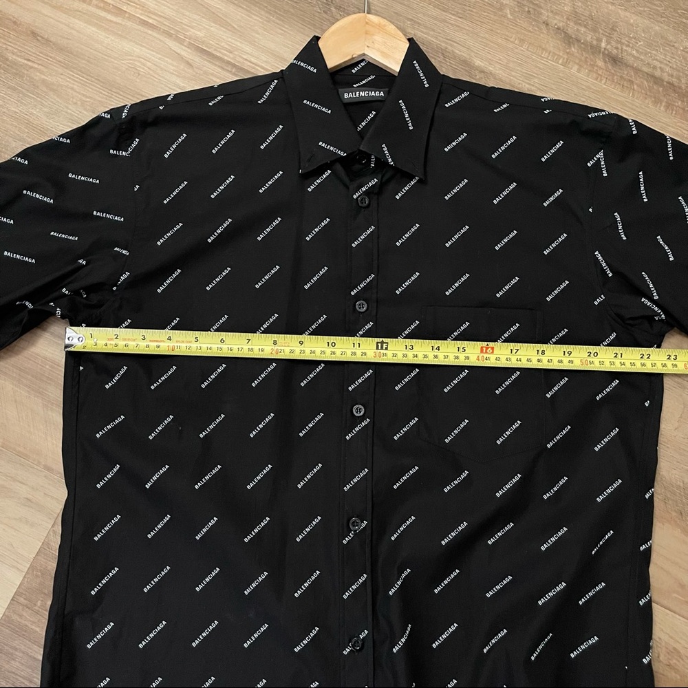 Balenciaga All-over logo poplin shirt size 37 - Picture 7 of 11